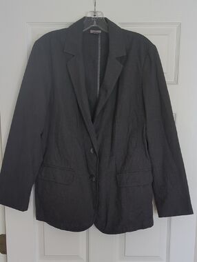 J. Jill Heather Gray Cotton Blazer Jacket Size Medium